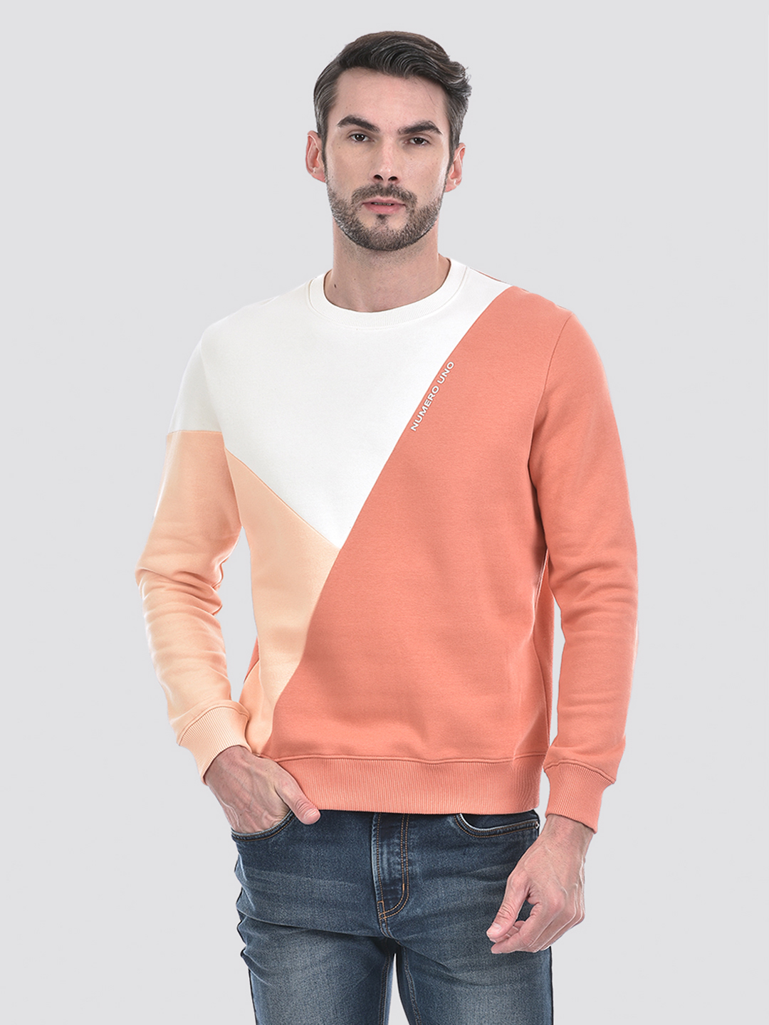 Numero Uno Men Color Block Multicolor Sweat Shirt